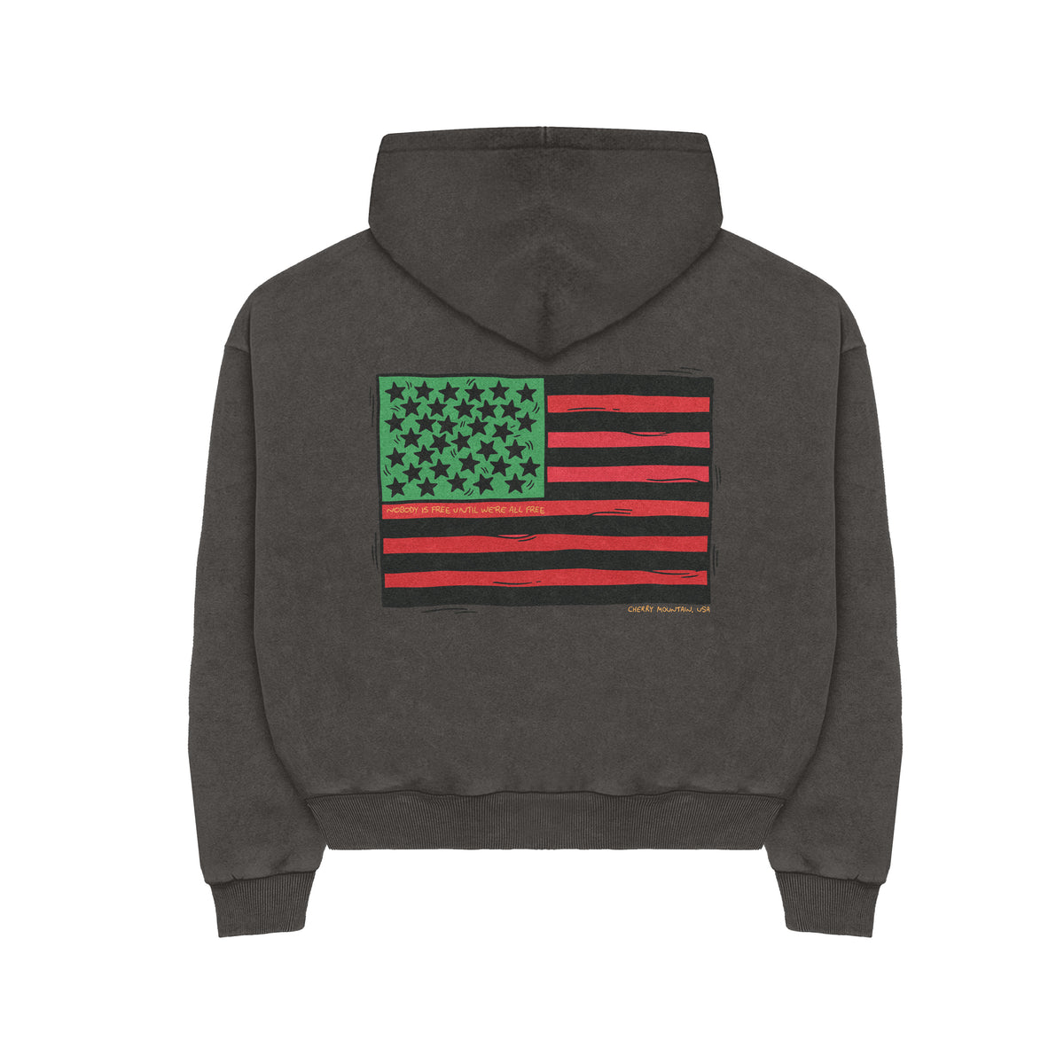 Nobody Is Free (Inspired by Fanie Lou) Zip Hoodie (Aged Grey/Black)